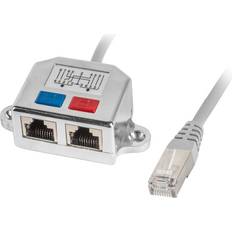 Rj45 splitter adapter Lanberg RJ45-2RJ45 M-F Adapter