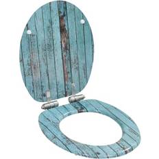 Chroom Toiletaccessoires vidaXL Toiletbril Met Soft-Close Deksel Oud Hout MDF