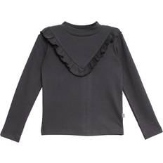 Wheat Rib Ruffle T-shirt - Dark Iron