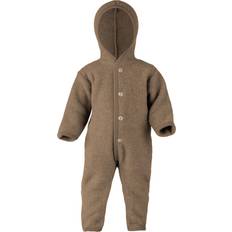 9-12M Fleece-Bekleidung ENGEL Natur Fleece Baby Jumpsuit - Walnut Brown