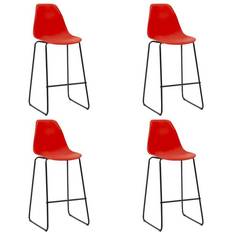 Rouge Tabourets de bar extérieurs vidaXL 281512 4-pack