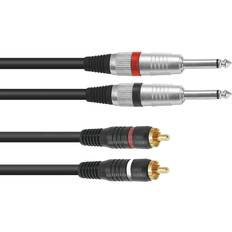Omnitronic 2RCA-2x6.3mm 3m