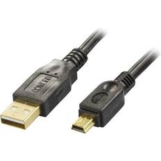 Deltaco USB A-USB Mini-B - USB-kabel Kablar Deltaco Gold USB A - USB Mini-B 2.0 1m