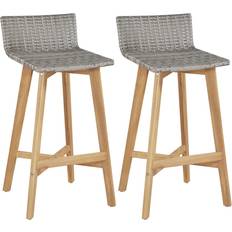 Wood Outdoor Bar Stools vidaXL 44229 2-pack