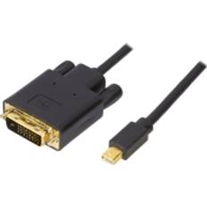 Deltaco displayport 2m Deltaco DVI-D Single Link - DisplayPort Mini 2m