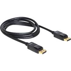 DisplayPort-DisplayPort - DisplayPort-kablar DeLock Gold DisplayPort - DisplayPort (with latches) 2m