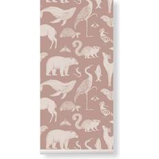 Ferm Living Tapetti Katie Scott Animals, roosa