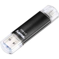 Hama Laeta Twin, 16GB 16GB USB 3.0 (3.1 Gen 1) Tipo-A Nero unità flash USB