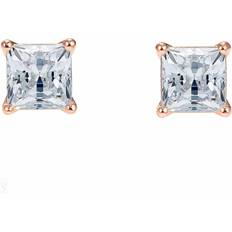 Swarovski Clous d'oreilles Stilla Attract, Taille Carré Petites, Blanches, Placage de ton or rosé