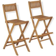 Teak Outdoor Bar Stools vidaXL 43806 2-pack