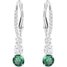 Swarovski Sølv Øreringe Swarovski Attract Trilogy Pierced Earrings - Silver/Green