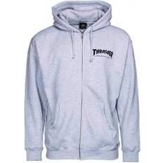 Thrasher Magazine Logo Zip Hoodie - Heather Gray