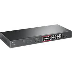 2 Interruttori TP-Link TL-SL1218MP 16 Port 10/100Mbps + 2 Ports + 2 Combo Gigabit SFP Montabile Su Rack