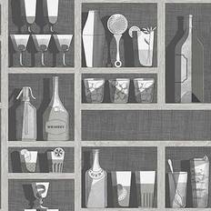 Cole & Son Fornasetti Tapete Cocktails von and Soot and Snow grau