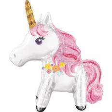 Stribede Dyre- & Figurballoner Amscan Foil Ballon Magical Unicorn Silver