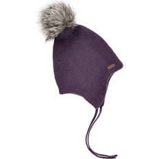 Minymo Huer Børnetøj Minymo Hat Knit w. Fake Fur Pompom - Loganberry (160455 L-6730)