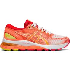 Asics nimbus 21 dame Asics Gel-Nimbus 21 W - White/Sun Coral