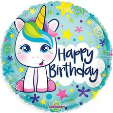 Prikkede Dyre- & Figurballoner Foil Ballon Happy Birthday Unicorn