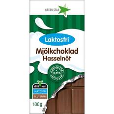 Hasselnöt Green Star Laktosfri Mjölkchoklad Hasselnöt 100g