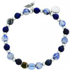 Brune Armbånd By Billgren Save The Ocean Bead Bracelet - Silver/Blue