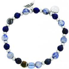 Save The Ocean Bead Bracelet - Silver/Blue