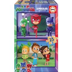 Pyjamasheltene Klassiske puslespil Educa PJ Masks Heroes Wooden Puzzle 2x25 Pieces