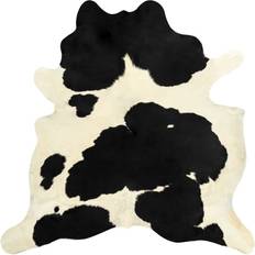 White Sheepskin vidaXL Genuine Cowhide Black, White cm