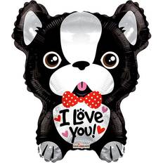 In love with you Hisab Joker Foil Ballon French Bulldog I Love You Black 6-pack