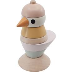 Fugle Stabellegetøj Sebra Wooden Stacking Bird Cotton Candy Pink