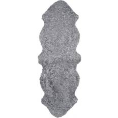 Skinnwille Curly Grå, Silver 60x180cm
