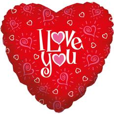 Fars dag Tekst- & Temaballoner Foil Ballon I Love You Red