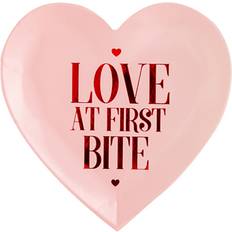Bröllop Engångstallrikar PartyDeco Plates Love Is In The Air - Love at First Bite Pink/Red 6-pack