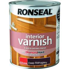 Paint Ronseal Quick Dry Interior Varnish Wood Protection Mahogany 0.75L