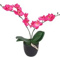 Röda Konstgjorda växter vidaXL Artificial Orchid Plant with Pot Konstgjord växt