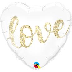 Qualatex Foil Ballon Love Glitter Gold/White