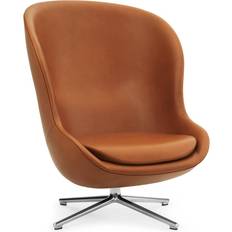 Brown Lounge Chairs Normann Copenhagen Hyg High Leather Lounge Chair 107.5cm