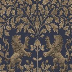 Cole & Son Tapete Boscobel Oak von Metallic Gilver on Ink blu/oro