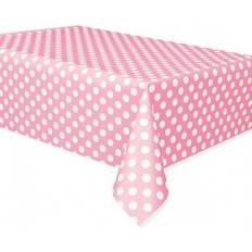 Babies Table Cloths Unique Party Table Cloth Polka Dot Hatch White/Pink