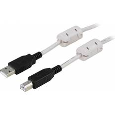 USB A-USB B - USB-kabel Kablar Deltaco Ferrit USB A - USB B 2.0 5m