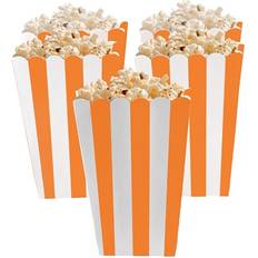 Christmas Popcorn Box Amscan Popcorn Box Orange/White 5-pack