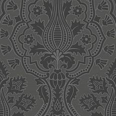 Papeles pintados Cole & Son Pugin Palace Flock Wallpaper Pearwood Collection Charcoal 116/9035 Roll