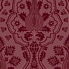 Papeles pintados Cole & Son Pugin Palace Flock Wallpaper Pearwood Collection Claret 116/9034 Roll