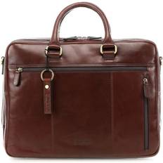 Leonhard Heyden Cambridge Briefcase 15" (3 Compartments) - Red Brown