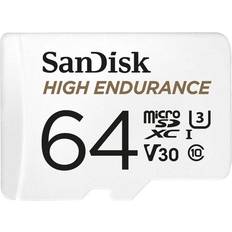 64 Go Cartes mémoire SanDisk High Endurance microSDXC Class 10 UHS-I U3 V30 100/40MB/s 64GB +Adapter