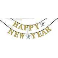 Nytår Guirlander Amscan Garlands Letter Banner Happy New Year Silver/Gold