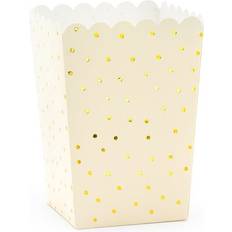 Blå Popcornbægre PartyDeco Popcorn Box Gold/Beige 6-pack