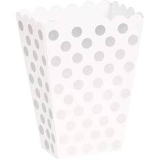 Popcorn Boxes Unique Party Popcorn Box Silver/White 8-pack