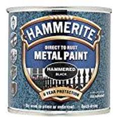 Hammerite Direct to Rust Hammered Effect Metal Paint Black 0.75L