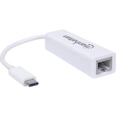 Netværksadapter usb Manhattan USB C-RJ45 M-F