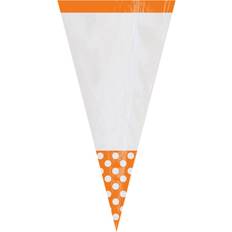 Polka Dots Gift Bags Amscan Gift Bag White/Orange 10-pack